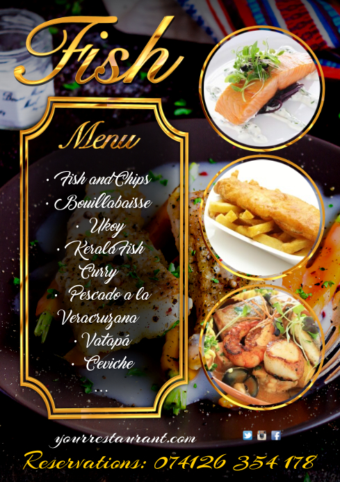 Fish Menu Template | PosterMyWall