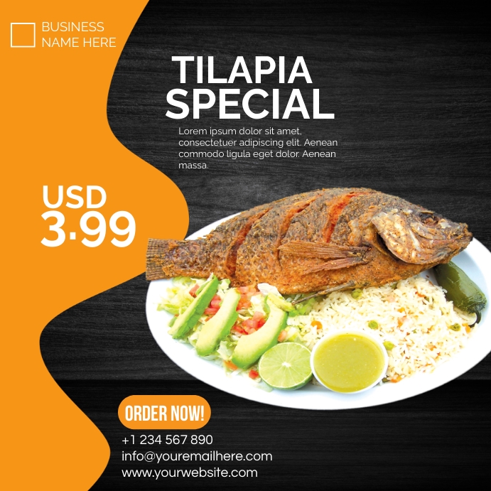 Plantilla de De Menú de Pescado | PosterMyWall