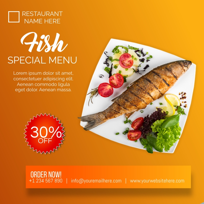 fish menu Template | PosterMyWall