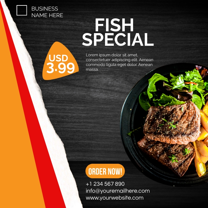 fish menu Template | PosterMyWall