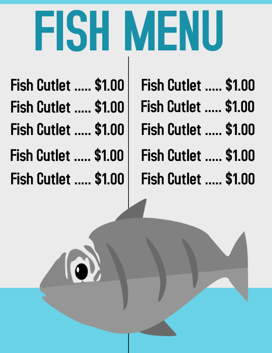 File Fish Menu Fish menu Template | PosterMyWall