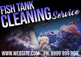Fish Tank Cleaning Postcard template