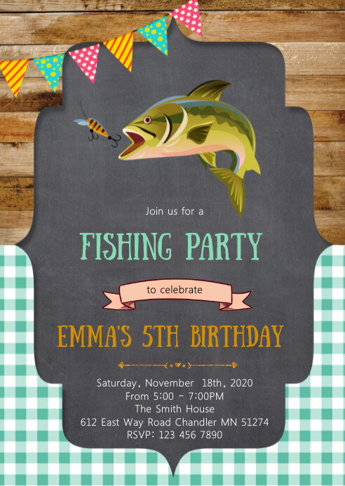Fishing Birthday Party Invitation Template PosterMyWall fishing-birthday-party-invitation-template-postermywall