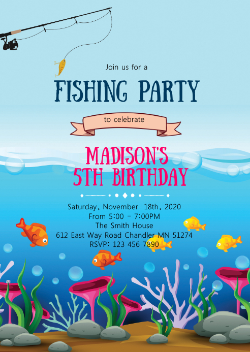 Modele La Invitation De Fete D Anniversaire De Peche Postermywall Modele La Invitation De Fete D Anniversaire De Peche Postermywall