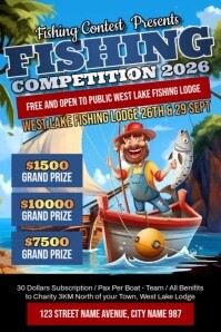 Fishing Competition Poster template