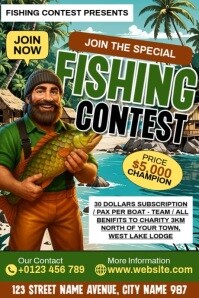 Fishing Contest Ads Poster template