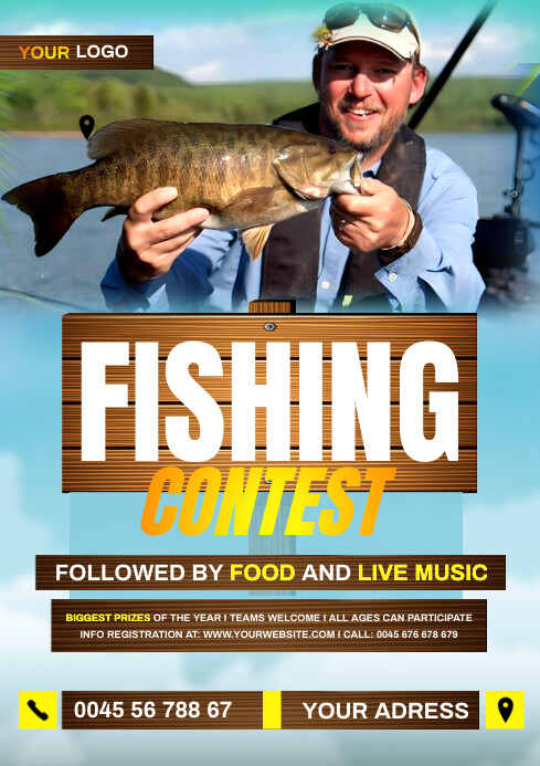 Fishing contest poster Template | PosterMyWall