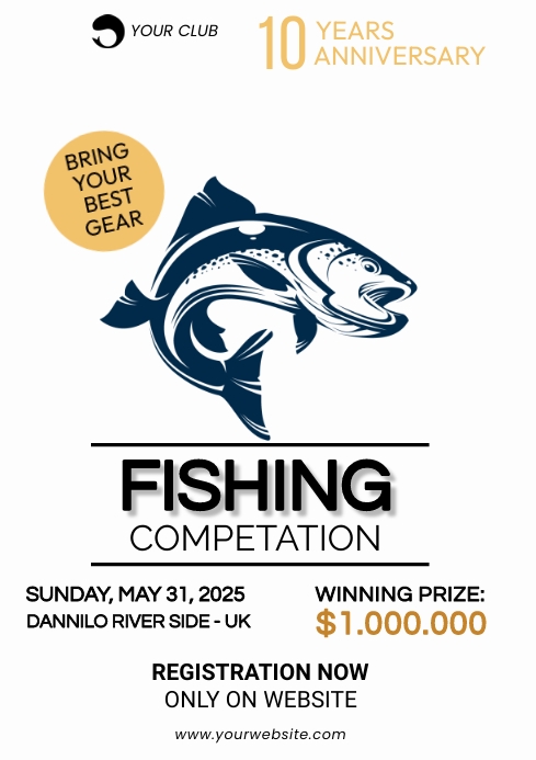 FISHING CONTEST TOURNAMENT Template | PosterMyWall