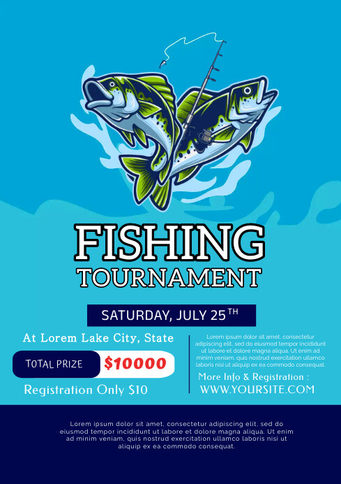 FISHING CONTEST TOURNAMENT Template | PosterMyWall