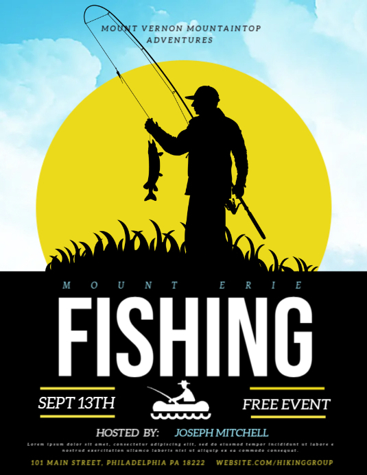 Fishing Template PosterMyWall