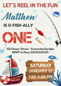 Fishing Invitation A6 template