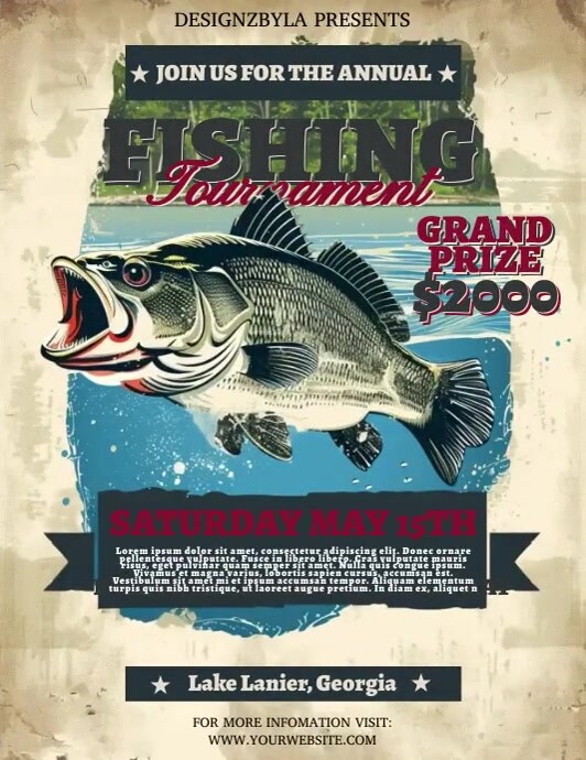 Fishing Tournament Flyer Pamflet (VSA Brief) template