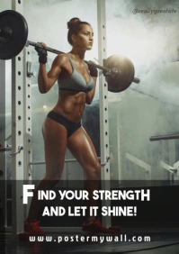 Fitnes Daily Quotes A3 template