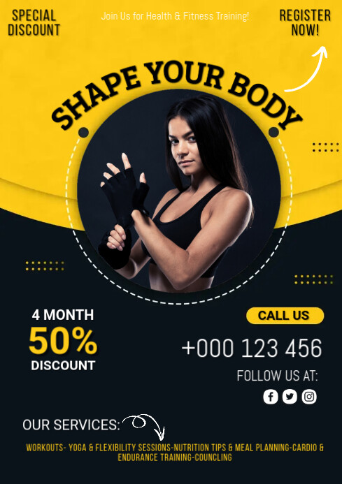 Fitness,gym,shape your body, 2025 fitness plan A3 template
