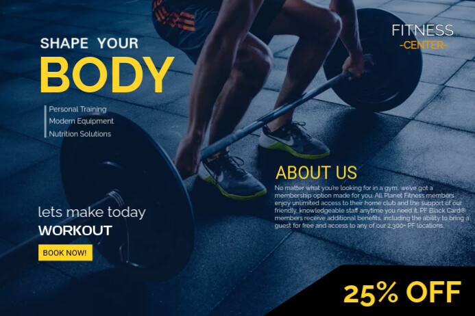 Exercise Advertisement Examples Fitness & Gym Center Ad Template | PosterMyWall