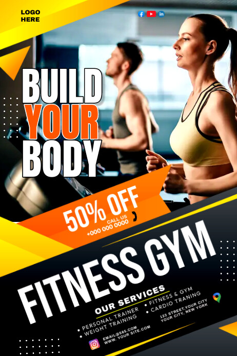 Posters Exercise Program FITNESS & GYM Template | PosterMyWall