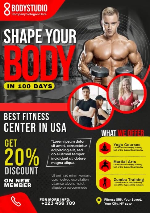 Exercise Advertisement Example Fitness | Gym | Sports Center Advert Template | PosterMyWall
