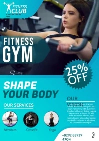 Fitness | Gym | Sports Center Advert A4 template