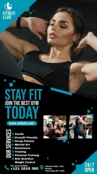 Fitness | Gym | Sports Center Video Advert Pantalla Digital (9:16) template