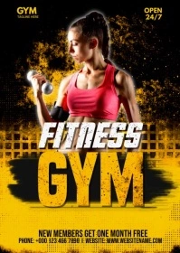 FITNESS & GYM FLYER A6 template