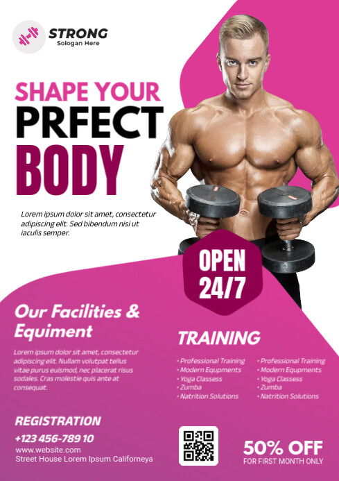 Fitness & Gym Flyer A1 template
