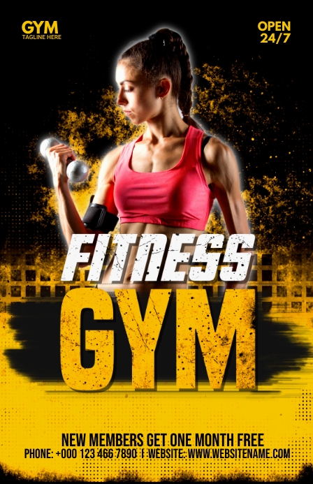 FITNESS & GYM FLYER Tabloid template