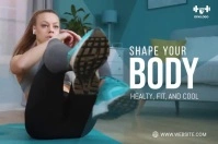 Fitness and Gym video template Banner 4' × 6'