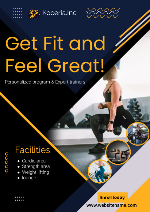 fitness and gymnastic poster template | PosterMyWall