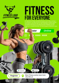 Fitness animated poster A5 template
