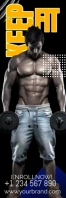 fitness banner แบนเนอร์ 2' × 6' template