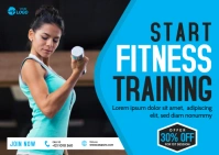 Fitness Banner Design Template Postkarte
