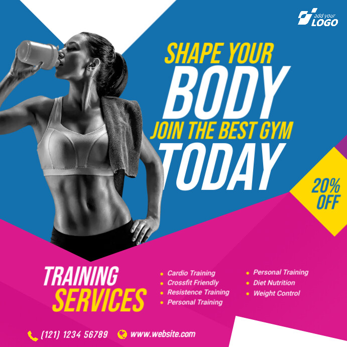Gym Add Fitness Center Ad Template | PosterMyWall