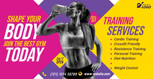 Fitness Center Ad Изображение, которым поделились на Facebook template
