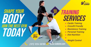 Fitness Center Ad Изображение, которым поделились на Facebook template