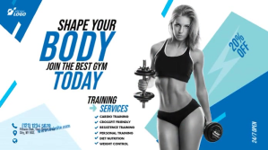 Fitness Center Ad Post sa Twitter template