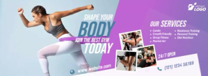 Fitness Center Ad Facebook-coverfoto template