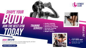 Fitness Center Advert Template Сообщение Twitter