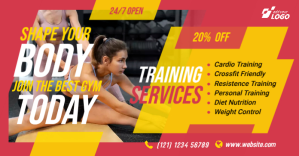 Red Gym Promotion Facebook Shared Image Template