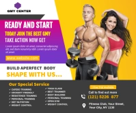 Fitness Center flyers Grand rectangle template