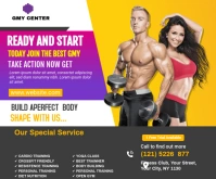 Fitness Center flyers Retângulo médio template