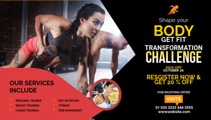 Fitness Challenge Blog Header template