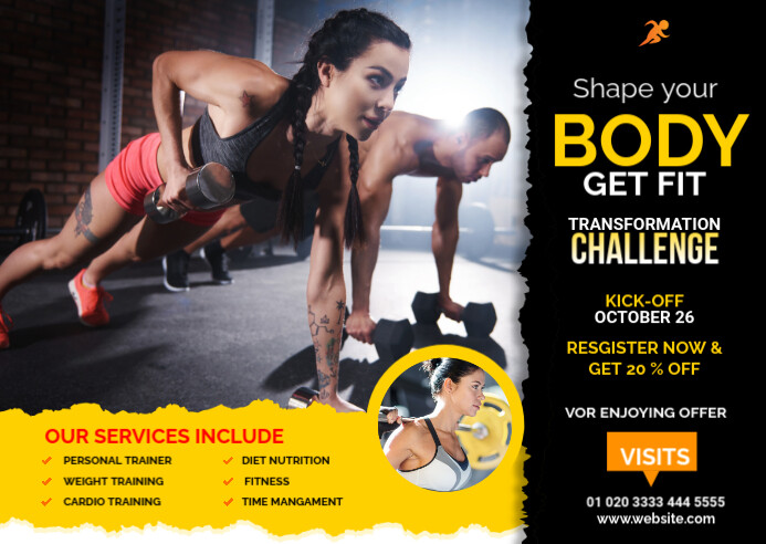 Challengepost Fitness Challenge Postcard | PosterMyWall