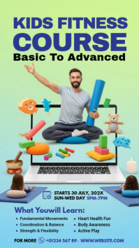 FITNESS CLASS FOR KIDS Historia de Instagram template
