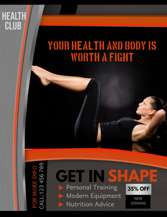 Fitness Club Flyer, Gym Flyer, Workout Flyer Template PosterMyWall Fitness Club Flyer, Gym Flyer, Workout Flyer Template PosterMyWall
