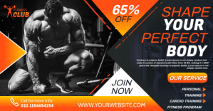 fitness club flyer Anúncio do Facebook template
