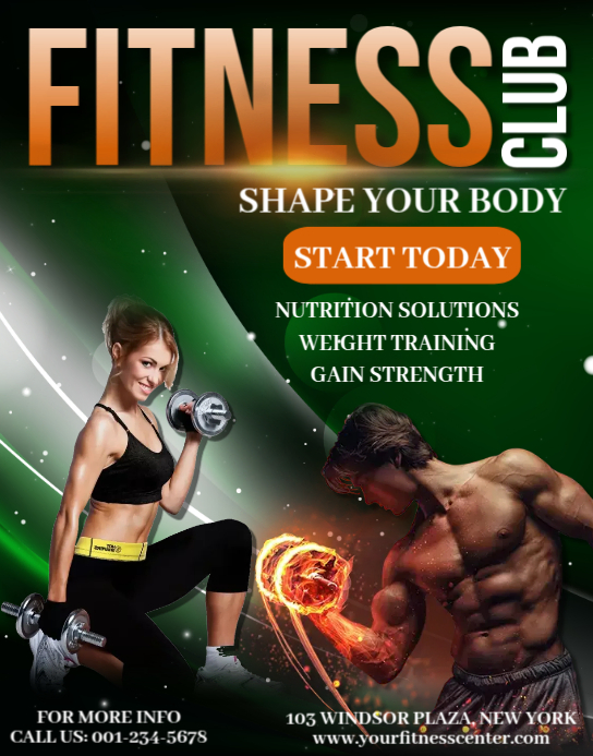Fitness Club Flyer Template Poster/Wallboard