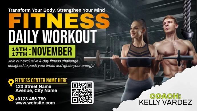 Fitness Daily Workout Template | PosterMyWall