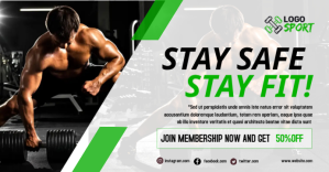 White Fitness Promotion Facebook begivenhed cover Template