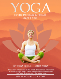 Orange Yoga Class Promotion Flyer Template