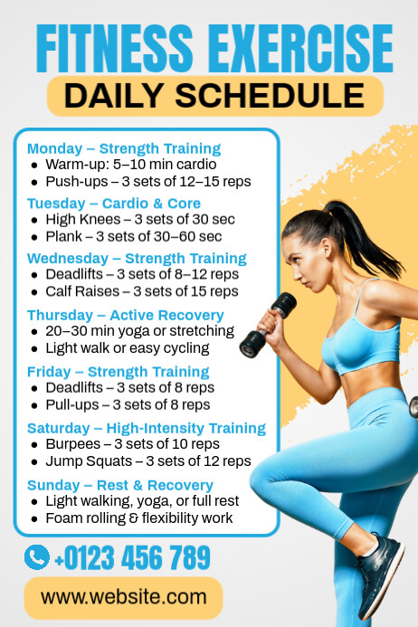 Copy of Fitness Exercise Schedule | PosterMyWall